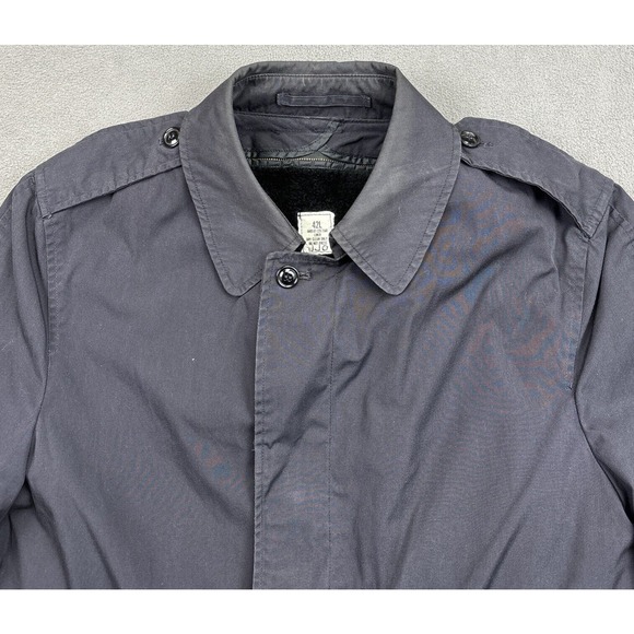 US Military All Weather Men's Trench Coat Size 42L Blue With Removable Liner - Picture 2 of 16